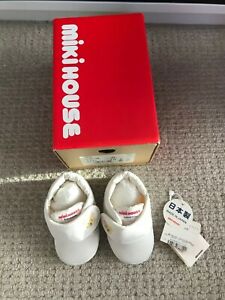 Miki House Original White Pre-walker Shoes Like New Size 10.5 Made in Japan