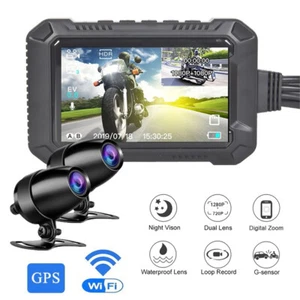 LCD Motorcycle DVR Dash Cam Front + Rear Camera Video Recorder Video Recorder - Picture 1 of 12