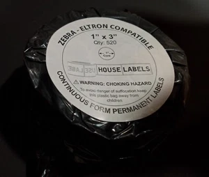 Zebra/Eltron Compatible 1x3 (1" x 3") Direct Thermal Labels, Single Roll of 520 - Picture 1 of 1