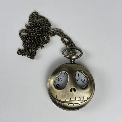 Reloj Bolsillo Pesadilla Antes de Navidad Cuarzo Jack Skellington con Cadena Foto 1 de 4