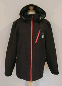 Spyder Thinsulate Black Red Hooded Winter Coat Spylon XTL 5K/5K Mens Size Large - Picture 1 of 17