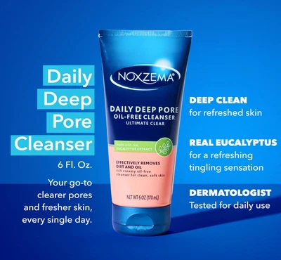 Noxzema Classic Clean оригинальный крем для глубокой очистки с эвкалиптовым маслом 6 унций - Изображение 1 из 4