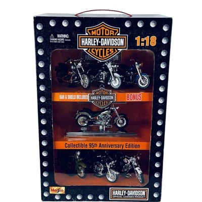 Harley Davidson 7 Piece Collectible 95th Anniversary Edition Die Cast set 1:18 - Image 1 of 4