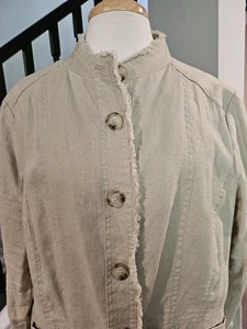 Michael Kors Tan/Beige Linen Button-Front Jacket (Size 16W) - Picture 1 of 24