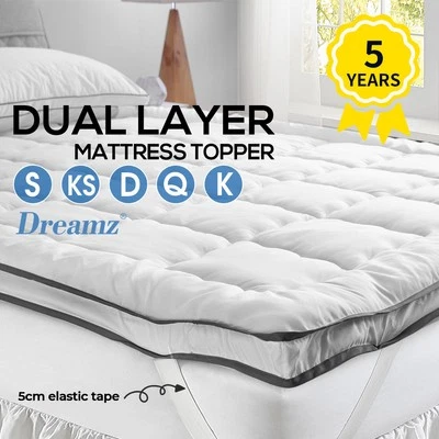 Dreamz Mattress Topper Pillowtop Luxury Bedding Mat Pad Protector Cover All Size - image 1 of 4