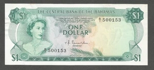 Bahamas 1 Dollar 1974; AU; P-35a; BNB-B301a; Coral and fish in sea garden - Picture 1 of 2