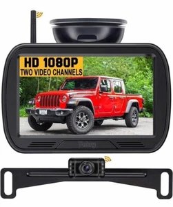 Kit fotocamera e monitor di backup LCD 1080p wireless impermeabile 5" camion camper auto DC - Foto 1 di 7