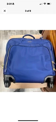 Tumi Oslo Voyageur Compact Carry On 4-wheel Spinner Suitcase Luggage Blue - Image 1 of 4