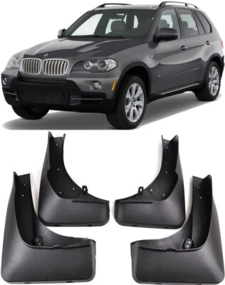 Genuine Front & Rear Splash Guards Mud Flaps FOR 2007-2013 BMW X5 E70 With Pedal - Image 1 of 4