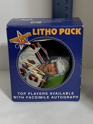 Mark Messier Souvenir 1996 Litho & Replica Signature Puck New York Rangers Rare - Image 1 of 4