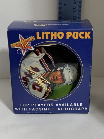 Mark Messier Souvenir 1996 Litho & Replica Signature Puck New York Rangers Rare Cover