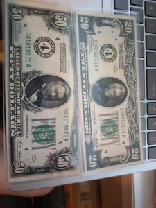 RARE 1928 20 AND 50 DOLLAR BILL CLEVELAND OHIO MINT UNCIRCULATED - Picture 1 of 7
