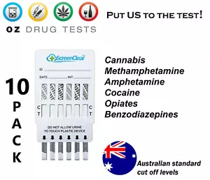 10x 6 PANEL URINE DRUG TEST, DRUG TESTING, DRUG SCREEN AUSTRALIAN STANDARD - Picture 1 of 1