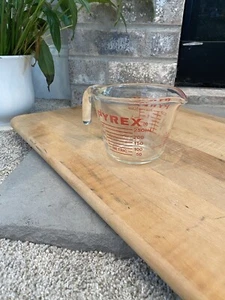 VTG Pyrex 508 Measuring Cup 1 Cup Clear Glass RED Lettering Liquid Corning USA - Picture 1 of 8