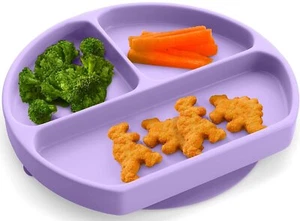 Satiety Silicone Suction Plate for Feeding Babies/ Toddler/ Kids- Microwave Safe - Picture 1 of 14