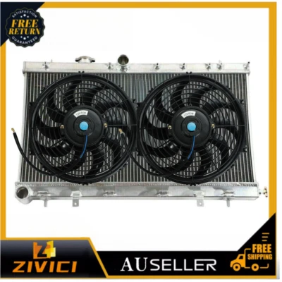Aluminum Radiator+Fan For 2000-07 SUBARU Impreza WRX 2.0/2.5L EJ20 Manual 01 02 - image 1 of 4
