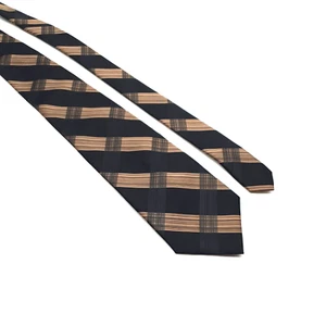 H&M Men Dress Tie Business Suit 100% Silk Designer Dad Gift Black Gold Office - Picture 1 of 7