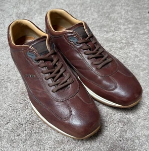 ZAPATOS PRADA ELEGANTES INFORMALES DE CUERO MARRÓN TALLA PARA HOMBRE 9 EE. UU. (8 REINO UNIDO) ¡COMO NUEVOS! - Imagen 1 de 6