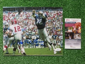 ED "TOO TALL" JONES SIGNED 8x10 DALLAS COWBOYS PHOTO vs the Atlanta Falcons JSA - Picture 1 of 4