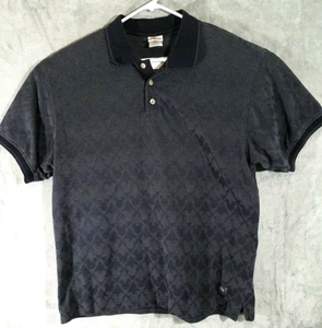 Polo Shirt vintage Disney Store da uomo grande L nero grigio topolino diamanti - Foto 1 di 11