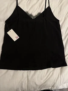 Babydoll Estilo Y2K Camisola Mujer Pequeña Encaje Cami Fuera de Oficina Negra - Imagen 1 de 6