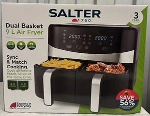 Salter dual basket air fryer/9 Litre “EK6178AB” - Imagen 1 de 4
