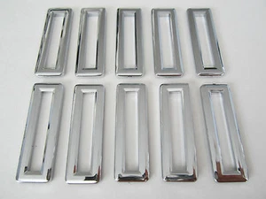 SET of 10 Chrome Freightliner Switch Light Indicator Covers 1-5/8 x 1/2 LOT - Picture 1 of 3