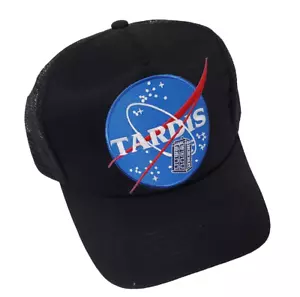 TARDIS/NASA Meatball DELUXE Parche Bordado en Gorra/Sombrero Negro para Camionero - Imagen 1 de 4