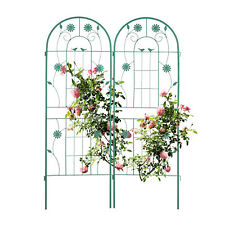 Green Climbing Plant Support Trellis Set of 2 150 cm Frame Panel Roses Garden