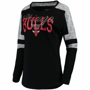 Chicago Bulls Shirt NBA Long Sleeve Black Red Women's Small - Picture 1 of 5
