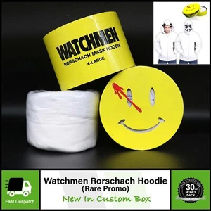 Felpa con cappuccio Watchmen Rorschach | rara promozionale maschera bianca | gioco DVD bluray Xbox 360/PS3 - Foto 1 di 5