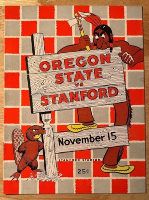 Stanford Indians 11/15/1958 NCAA football program vs Oregon State Beavers - Image 1 of 4
