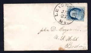 US 1857 SCOTT #24 ONE CENT FRANKLIN TIED "LEICESTER" TO BOSTON, MASS. - Picture 1 of 2