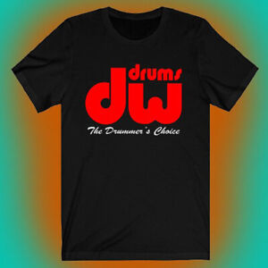 DW Drums Logo Men's Black T-shirt Size S to 2XL