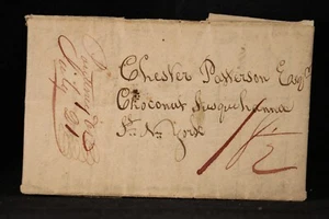 Vermont: Putney 1819 Stampless Cover Brown Fancy Vertical Ms 18-1/2c Rate to NYC - Picture 1 of 4