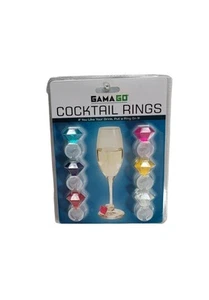 Gama-Go Cocktail Rings Wine Glass Charms - 6pk New  - Drinks Markers  - Picture 1 of 5