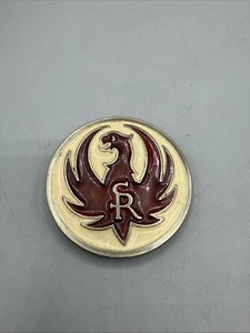 Vtg Sturm Ruger Belt Buckle Logo Phoenix Bird Enameled Round Guns Cowboy Western - Picture 1 of 5