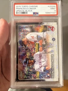 2015 Topps Chrome Update BLACK #7/99 Francisco Lindor PSA 9 Rookie RC - Picture 1 of 6