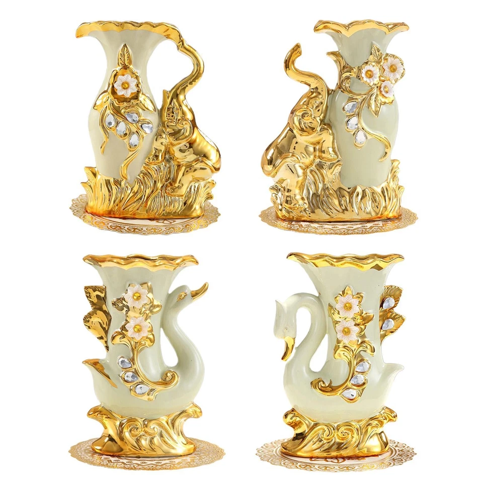 Flower Vase Modern Home Livingroom Gold Plated Vases Bookcase Decoration - image 1 of 1