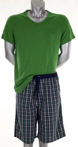 Marc O'Polo Woven Short Pajamas Pajamas Pajamas V Neck Homewear Green Navy - Picture 1 of 1