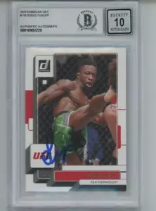 SODIQ YUSUFF AUTO 10 BAS BGS 2023 Panini Donruss UFC #119 On-Card Superstar - Picture 1 of 2