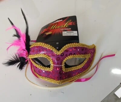 Mascarada de Halloween Máscara Plumas Cintas Foto 1 de 4