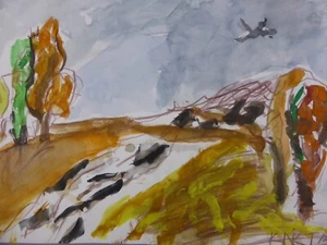 NIKITA KNIKTA Kunst Expressionismus Aquarell moderne Malerei Landschaft (80) - Picture 1 of 3
