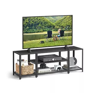Bedroom TV Stand Entertainment Center TV Console Table with Open Storage Shelves - Picture 1 of 9