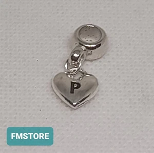 Charm Ciondolo Per Bracciale Lettera P Cuore Tono Argento Love Bigiotteria - Foto 1 di 2