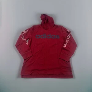 Adidas Shirt Youth M (10/12) Long Sleeve Hooded Maroon Adidas Pullover - Picture 1 of 5