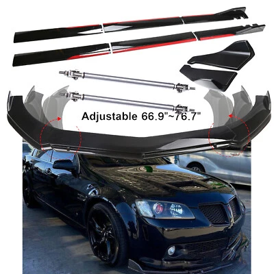 Front Bumper Spoiler Splitter Side Skirt Rear Lip Strut Rod For Pontiac G8 GT Foto 1 de 4