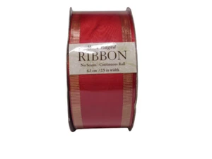 Wire Edged Ribbon Red Satin Christmas 2.5" wide 50 yd Crafting Gift Wrap - Picture 1 of 4