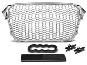 GRILL GRAU44 AUDI A4 B8 Berline / Break 2011 2012 2013 2014 2015 RS-TYPE SILVER - Imagen 1 de 1
