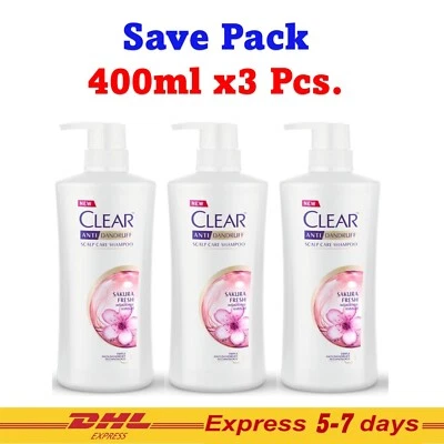 3x Clear Sakura Fresh Anti Dandruff Scalp Care Nourishing Shampoo Nutrium 480ml - Image 1 of 4
